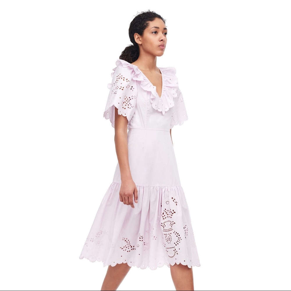 Rebecca Taylor La Vie Eyelet Poplin Dress in Lilac